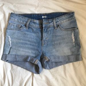 Medium wash denim shorts